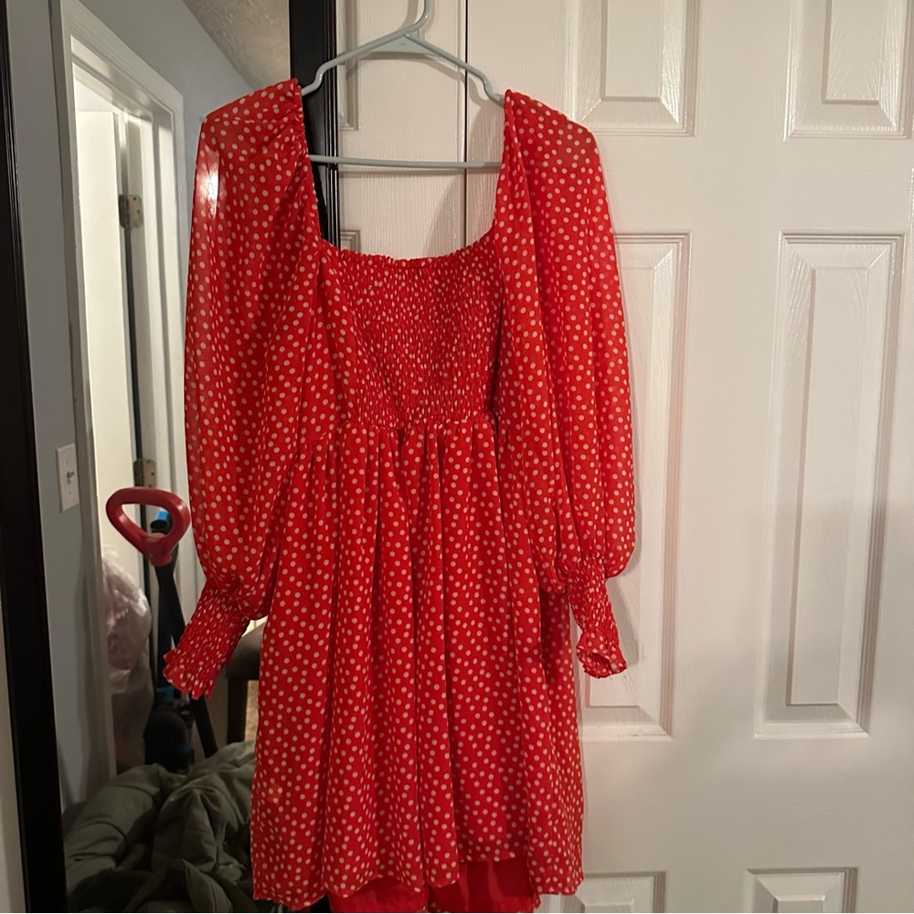 Eloquii • polka dot twisted bodice mini dress - Picture 6 of 6